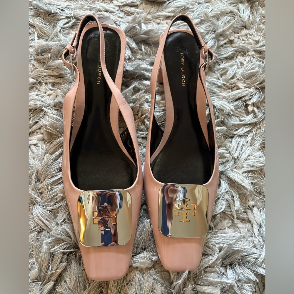 Tory Burch Georgia Pink Leather Slingback Sandals size 7.5